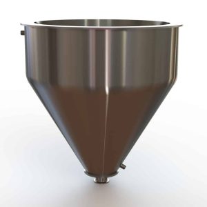 22" Double Walled Funnel 22" Inner Funnel, 2" Sanitary Fitting, 32ra Inside, 125ra Outside